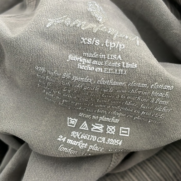 NWT free people good karma flared high waist Heather light grey pants leggings - Picture 16 of 16